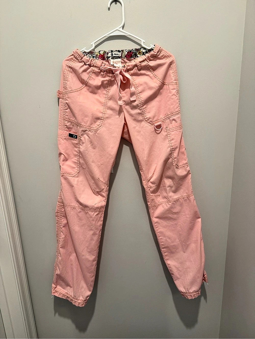 Koi Lindsey Cargo Scrub Pants Pink XS Tall